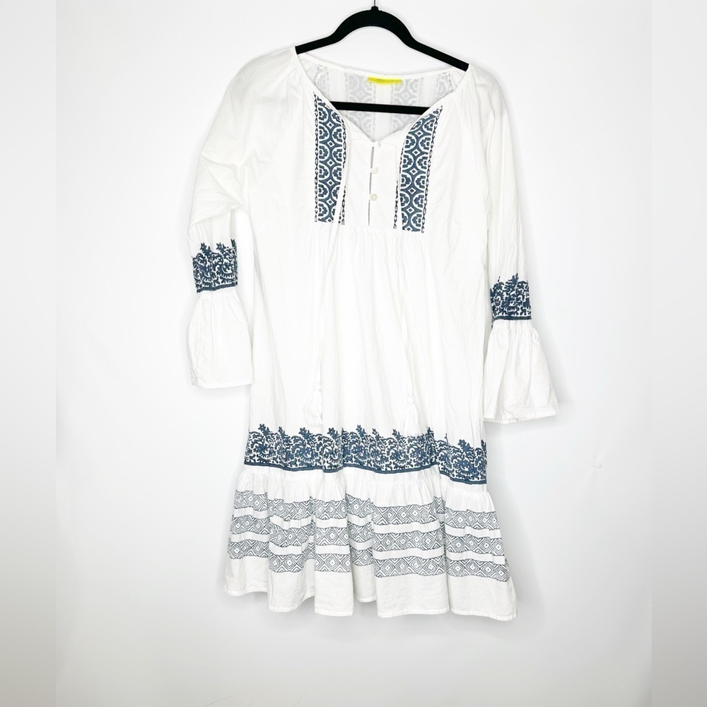 Roller Rabbit Mona Border Maricruz Cotton Dress Size Medium - Picture 2 of 5